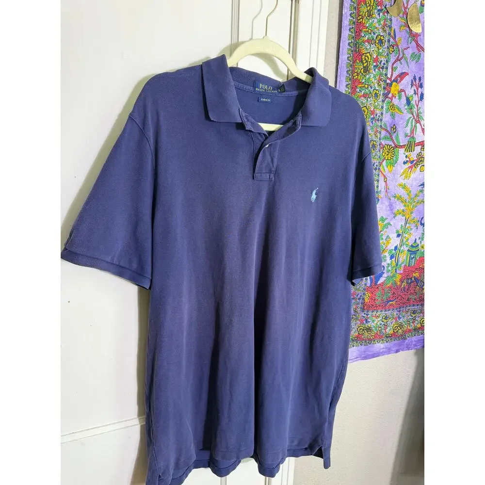 Polo Ralph Lauren Classic Fit Polo Shirt XL Blue Short Sleeve Pony Logo Cotton
